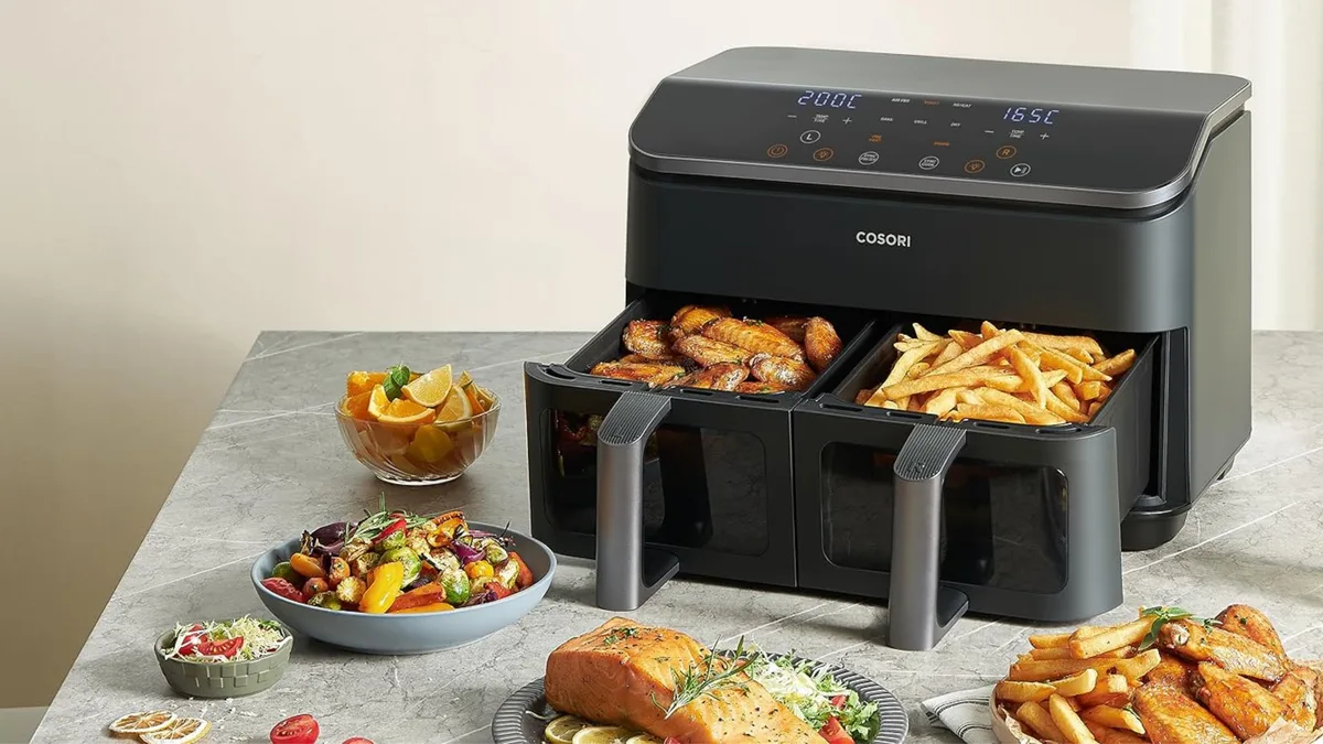 dual zone vs single basket air fryer space
