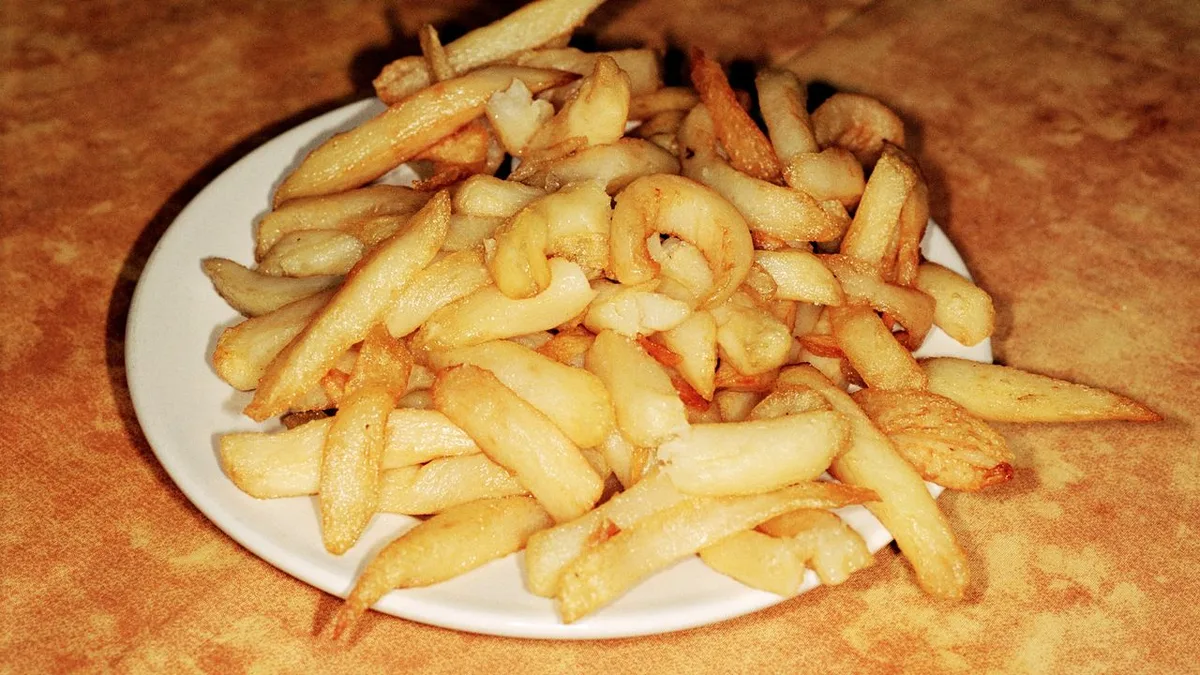 soggy french fries close-up