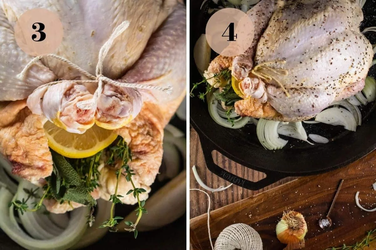 trussed whole chicken